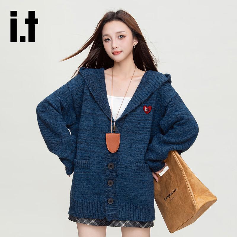Izzue Women's Hooded Button Cardigan Sweater