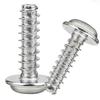201 Stainless Steel Inner Plum Blossom Round Head Self-Tapping Screw with Washer Flat Tail, Medium Sizes M2.6/M3/M4/M5