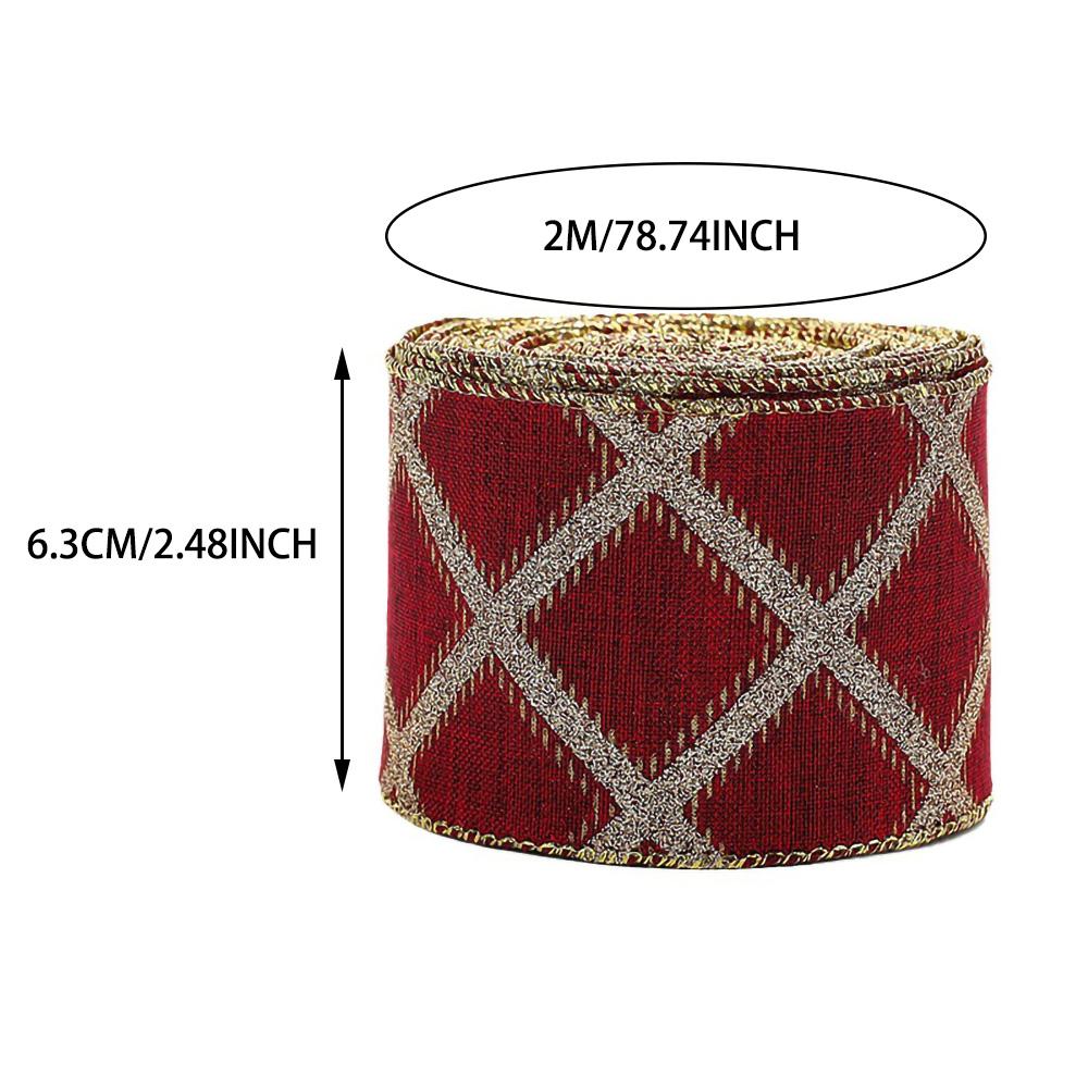 6.3CMx2M Christmas Bow Ribbon Imitation Hemp Ribbon Decorative Bow Accessories Snowflake Christmas Ribbon