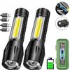 Mini COB+XPE LED Flashlight Portable Type-C Rechargeable Torch Tactical Lantern Outdoor Zoom Waterproof Light for Camping Lamp
