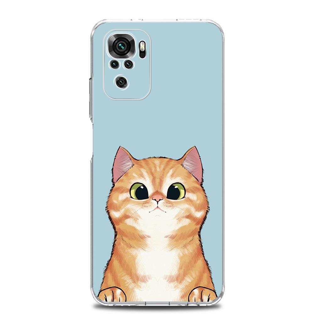 Cat Cute Kitten Cartoon Clear Phone Case For Xiaomi Redmi Note 12 5G 9S 9 8 10 11 Pro+ 9T 8T 10C 9C 9A 7 Pro Soft TPU Back Cover
