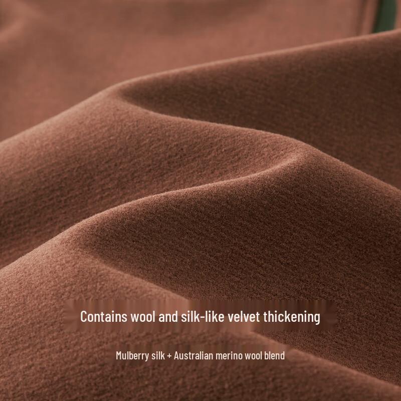 Shanshan Men's Wool Silk Blend Half-Zip Stand Collar Sweatshirt