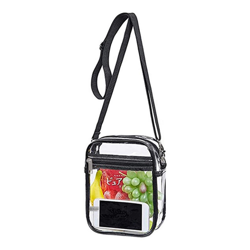 Women PVC Transparent Shoulder Crossbody Bag Fashion Waterproof Transparent Handbags Sports Zipper Shoulder Bag Cross Bags