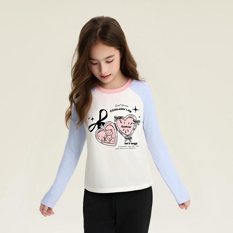 DEESHA Girls  Contrast Raglan Long Sleeve T-Shirt 130