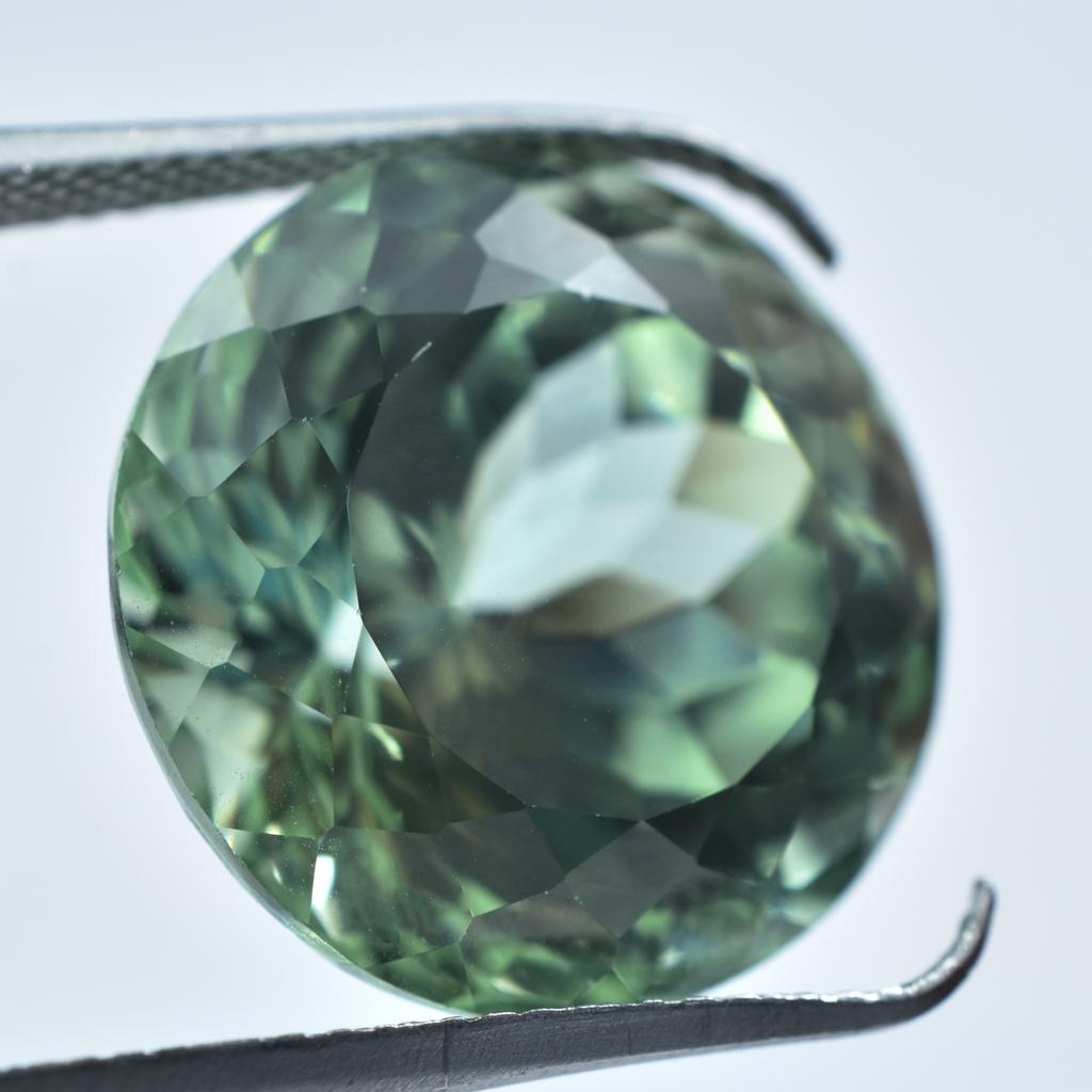 Bluish Green Real Sapphire 17.10 Ct Natural Round Cut Loose Gemstone CERTIFIED