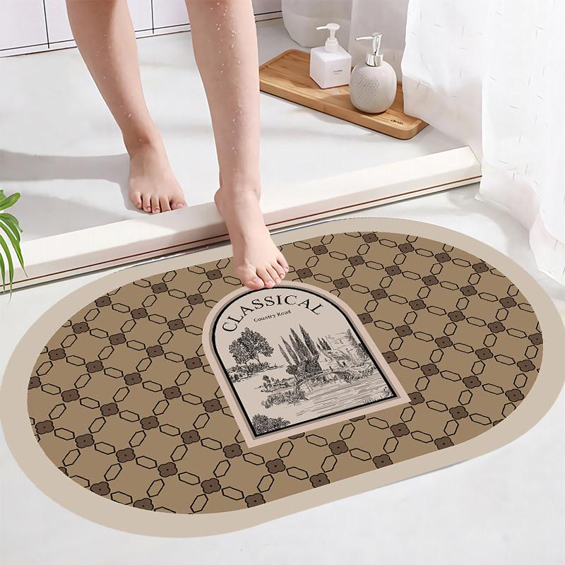 Toilet Absorbent Floor Mat Bathroom Door Absorbent Anti Slip Foot Mat Toilet Carpet