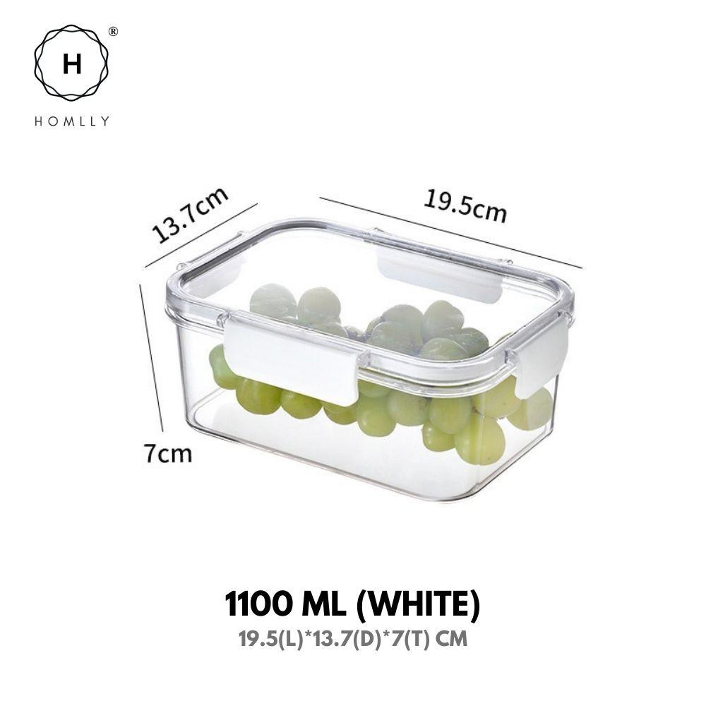 HOMLLY BPA-Free Air Tight Plastic Food Storage Container with Four-Latch Lid for Lunch, Meal Prep and Leftovers  ( X3 PCS)