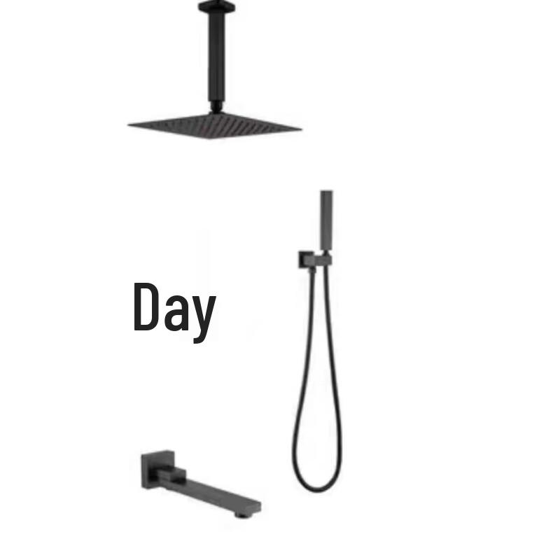 Черный настенный душевой смеситель Shengbai с 3 функциями