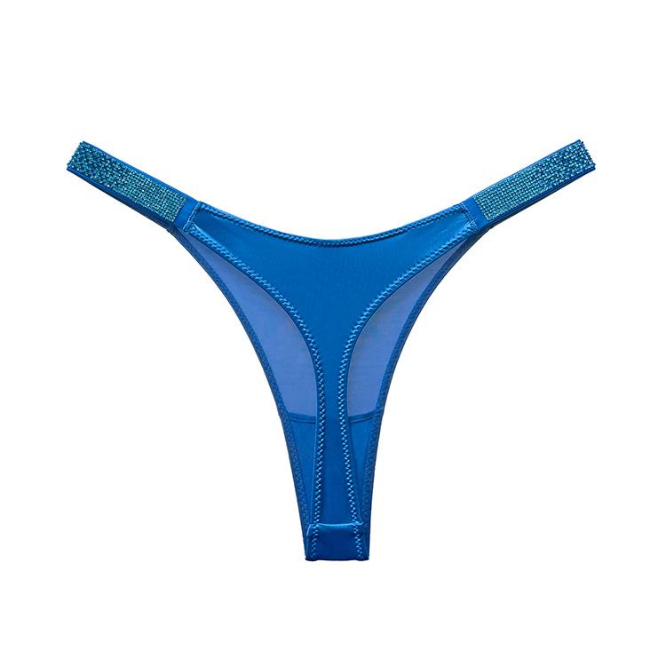 European & American Sexy Rhinestone Thong: Women's Fitness Sports High-Cut T-Pants