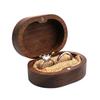 1Pc Walnut Wood Jewelry Box Engagement Wedding Ceremony Ring Storage Proposal Portable Ring Holder Rustic Wedding Ring Box