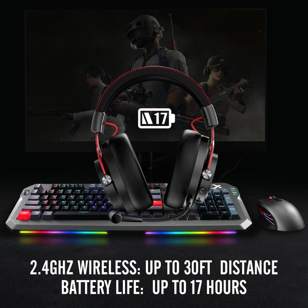NUBWO G03 Wireless Noise-Cancelling Gaming Over-Ear Headset with 2.4G Bluetooth Stereo.