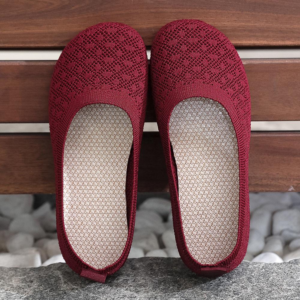 Summer New Sandals Mesh Breathable Women's Shoes Anti Slip Black Work Shoes Comfortable Casual Single Shoes