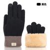 Touch screen gloves women's winter stall velvet thickened warm outdoor jacquard knitting touch screen warm