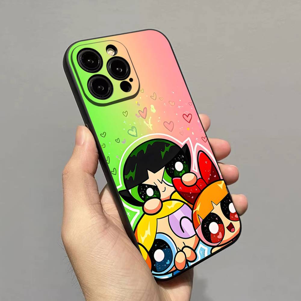 P-Powerpuff-GirlS Soft Back Phone Cover Case For IPhone 17 16 Pro Max 15 12 11 16e 13 Mini 14 15 Plus