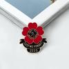 Flower Red Poppy Enamel Pin Letter LEST WE FORGET Vintage Brooches for Women Men Lapel Backpack Badge Memorial Day Gifts Jewelry