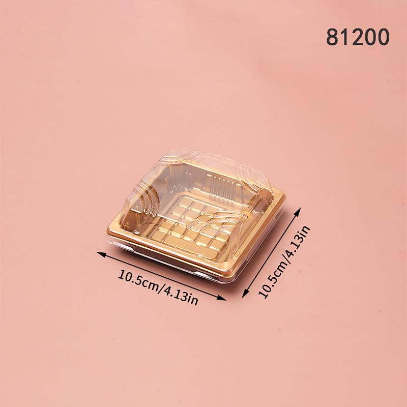 10 Pcs Disposable Sushi Box Home Takeaway Beef Lamb Sliced Salmon Covered Packaging Box Square Sushi Plate Meal Box Containers