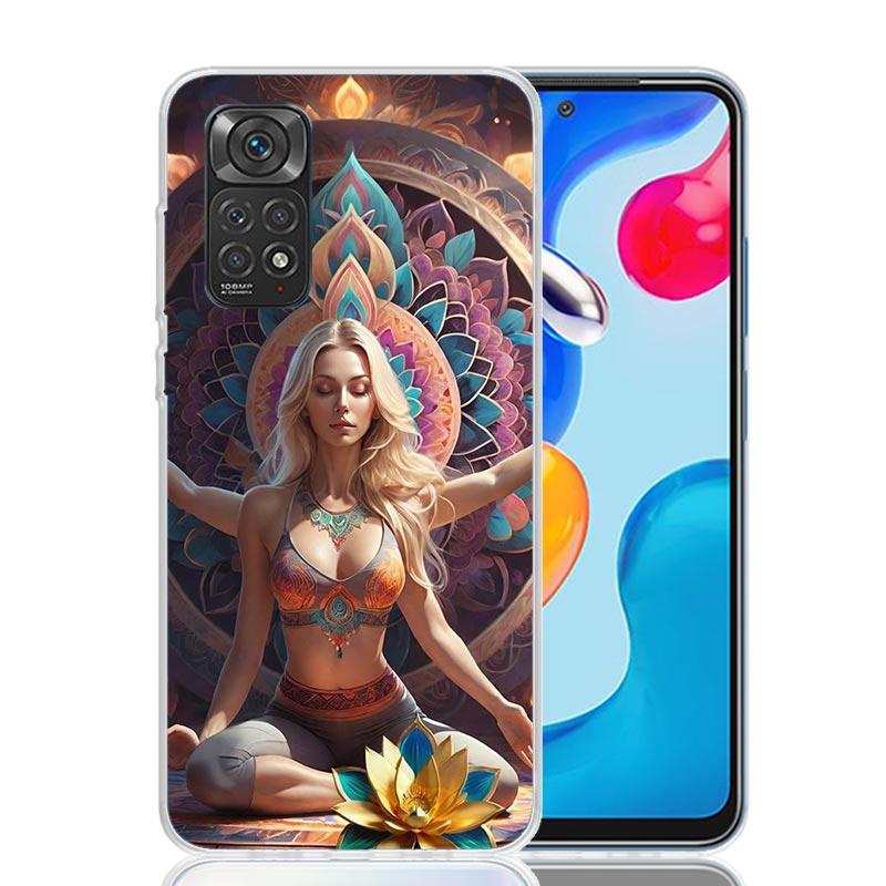 Meditation Yoga Girl Phone Case For Xiaomi Redmi Note 13 14 15 Pro Plus 12S 12 14S 11S 11E 10 10S 11 11T 5G 4G Cover Coque Redmi