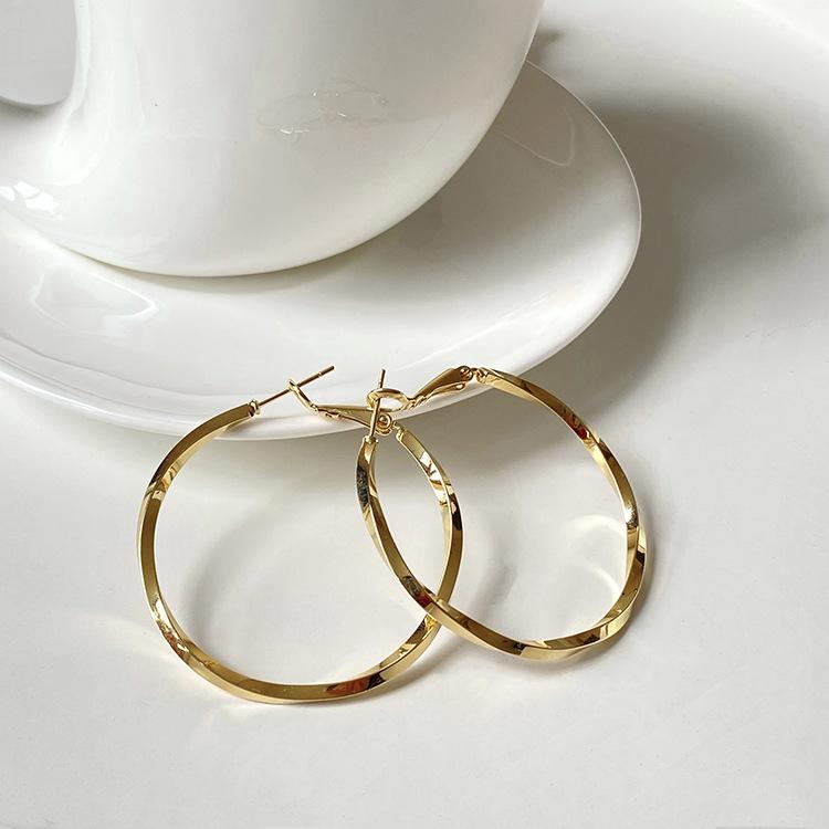 

Simple and Versatile Circle Earrings, New Trendy Women s Niche Design, High-end Temperament, Light Luxury Accessories 30MM