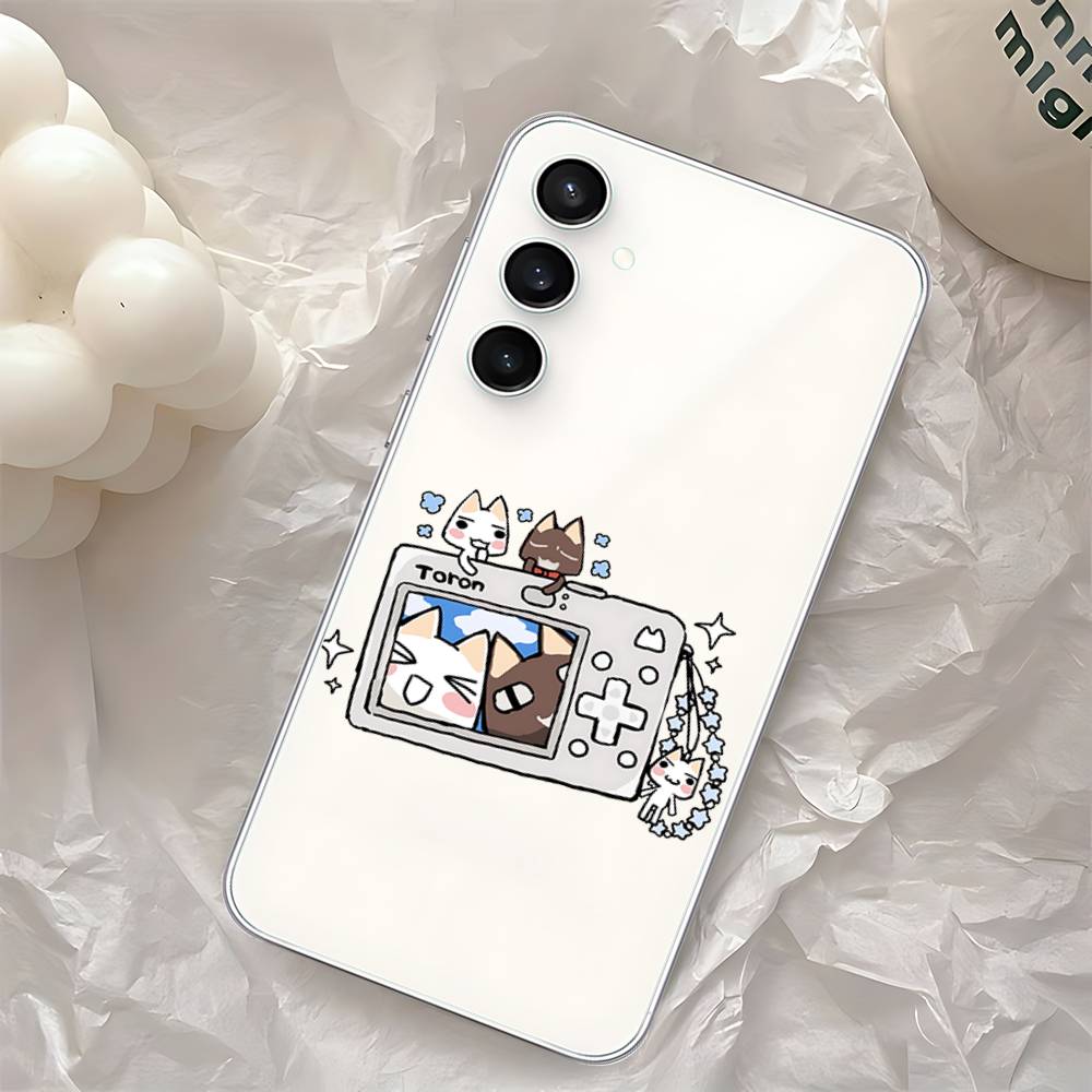 INS Cute T-Toro Inoue-S Cat Phone Case For Samsung Galaxy S25 S24 S23 S22 S21 FE Ultra Plus A32 A53 A13 A31 Soft Cover