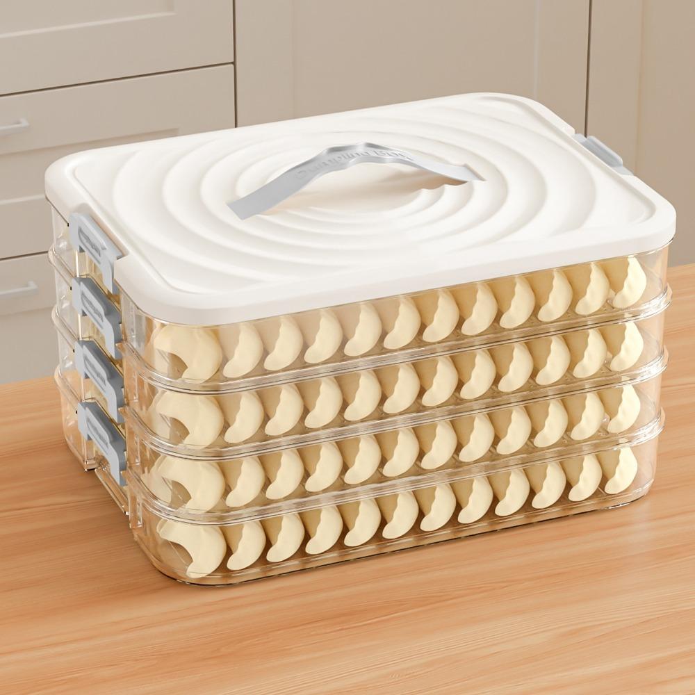 Plastic Dumpling Storage Box Sealed Multi-Layer Food Egg Frozen Box Large Capacity with Lid Food Storage Container Kitchen