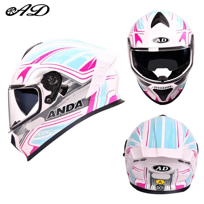 AD Motorcycle Helmet 3C DOT Certified Full Face Men Women All Season
