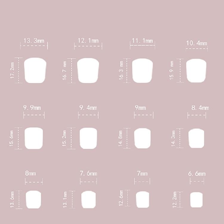 24 Pcs Short Square Press On Nail Flowers False Nail Sweet Acrylic Nail Glossy Full Cover Stick On Nail for Woman