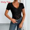 Elegant Lace Vneck Tshirt With Short Sleeves For Women Spring Summer Fashion