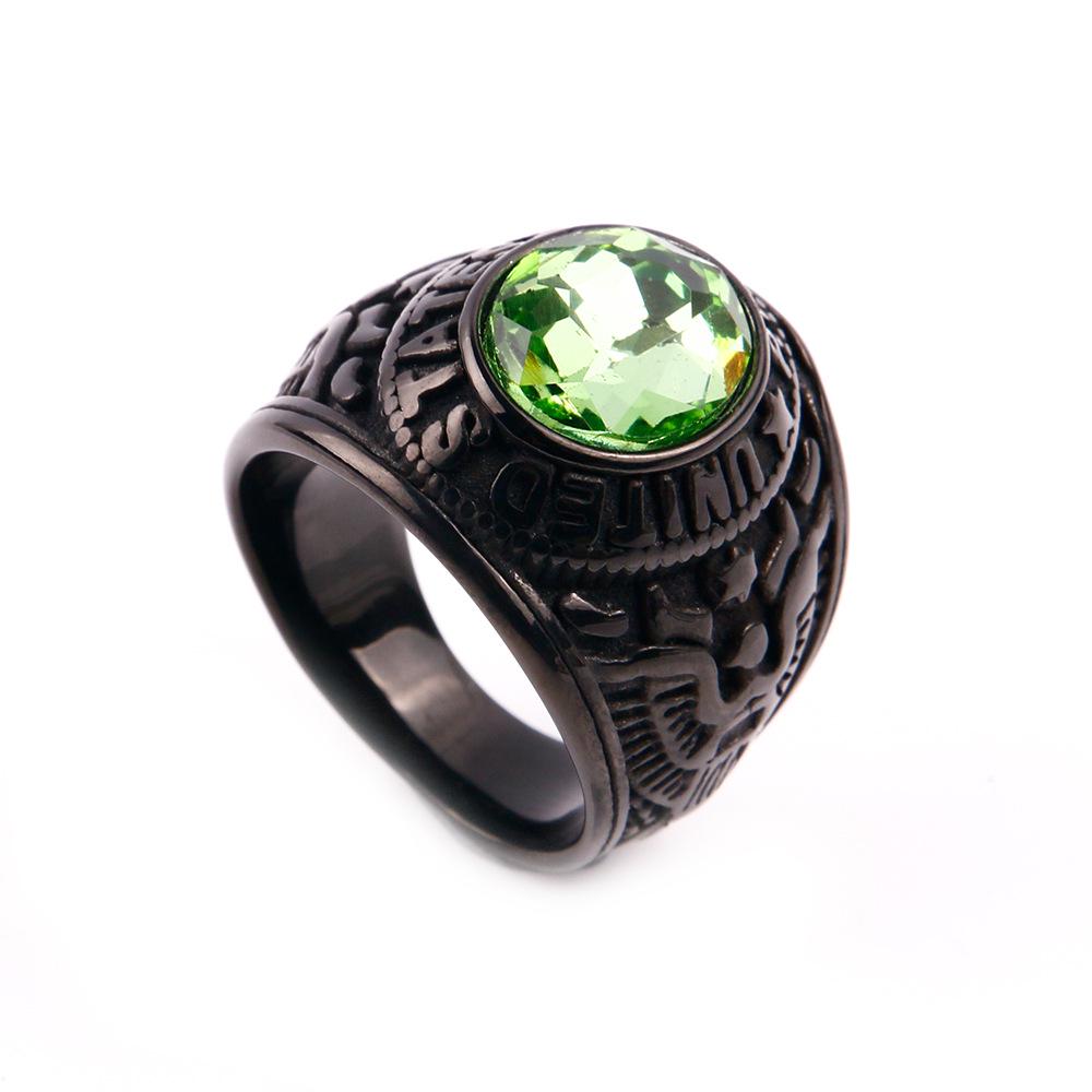 Retro Titanium Army Personalized Finger Ring