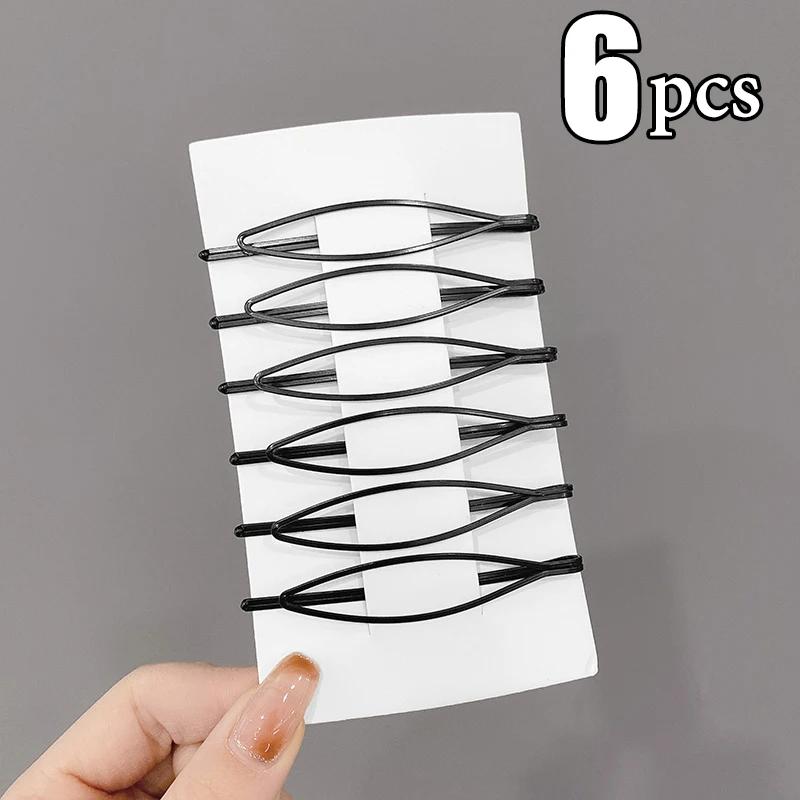3/12Pcs Black Hair Clips Bobby Pins Wavy Fashion Hairpins Metal Barrettes Invisible BB Clip Wave Hairgrip Hair Clips Accessories