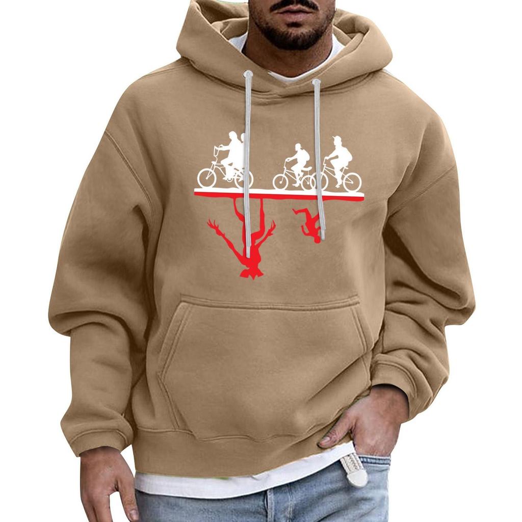 Herren Sport Freizeit Langarm Kapuzenpullover mit Tasche