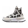Run Star Legacy Simple Versatile Durable Height Increasing Shock Absorbing High Top Canvas Shoes Unisex Sneakers Beige Black A05361C
