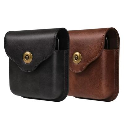 Men Luxury Magnetic Button for Samsung Galaxy Z Flip 7 6 5 4 3 for Moto Razr 40 50 60 Ultra Leather Belt Protect Waist Bag Cover