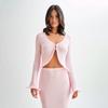Autumn New Beach Suit Women Solid Color Sexy Knitted Hollow Beach Swimsuit Women's Dress
