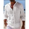 Men's Breathable White Textured Beach Button Down Shirt
