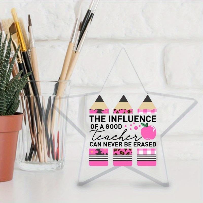 "Influence Teacher" Acrylic Desk Decor - Appreciation Gift for Educators