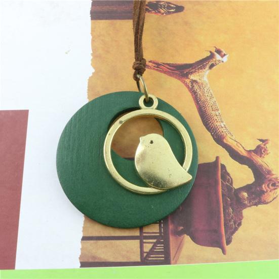 Necklace Long Vintage Pendant Layers Clothing Ornamental Two Matching Wood Sweater Chain Ethnic