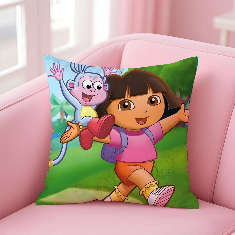 Anime Cute D-Dora the E-Explorer Cushion Cover Comfortable Reversible Pillow Cover Ideal for Car Sofa Bedroom & Beyond