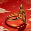 Elegant Sand Gold Floral Open Ring for Women – Classic Wedding Jewelry