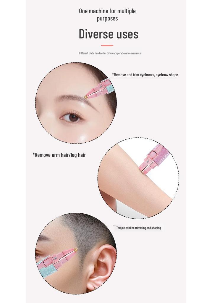 2-in-1 Electric Eyebrow and Hair Trimmer for Men & Women: Portable, Multifunctional Epilator and Shaver