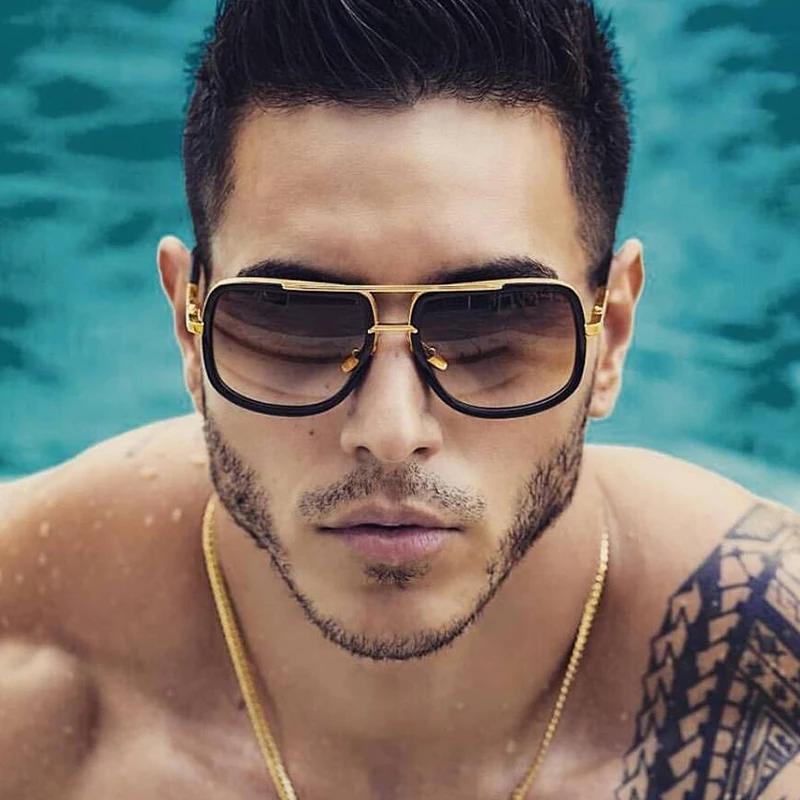 Ochelari de Soare Noi la Modă cu Ramă Mare Bărbați Pătrați Metal Ochelari de Soare Femei Retro Ochelari de Soare Vintage Calitate Înaltă Gafas Oculos De Sol