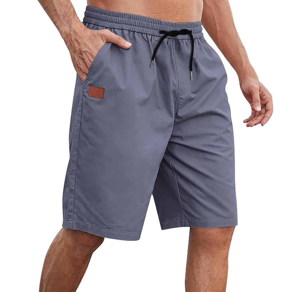Men's Sports Cotton Linen Casual Loose Shorts Casual Pajamas Pocket Jogging Shorts Pants