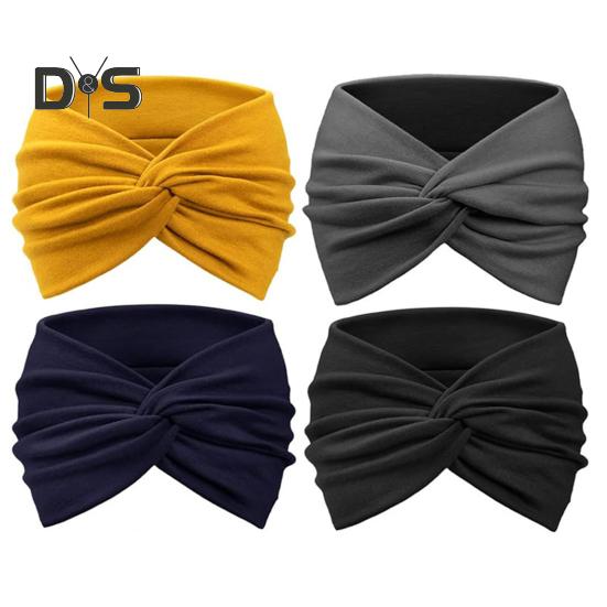 

4 шт. эластичная мягкая повязка на голову, хорошая эластичная повязка на голову с узлом, однотонная эластичная моющаяся повязка на голову, аксессуар для волос 2