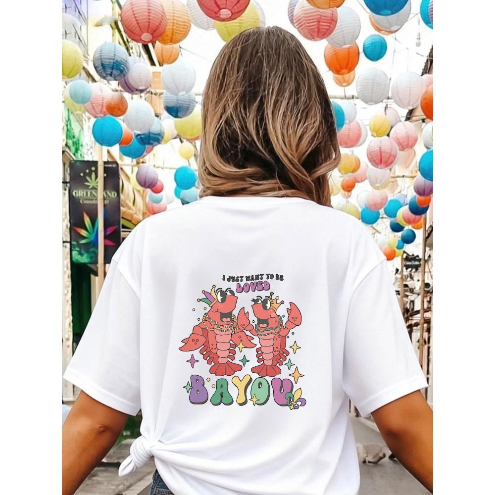 Women s plus Size Easter Theme Printed round Neck Short Sleeve T-Shirt Casual Top M