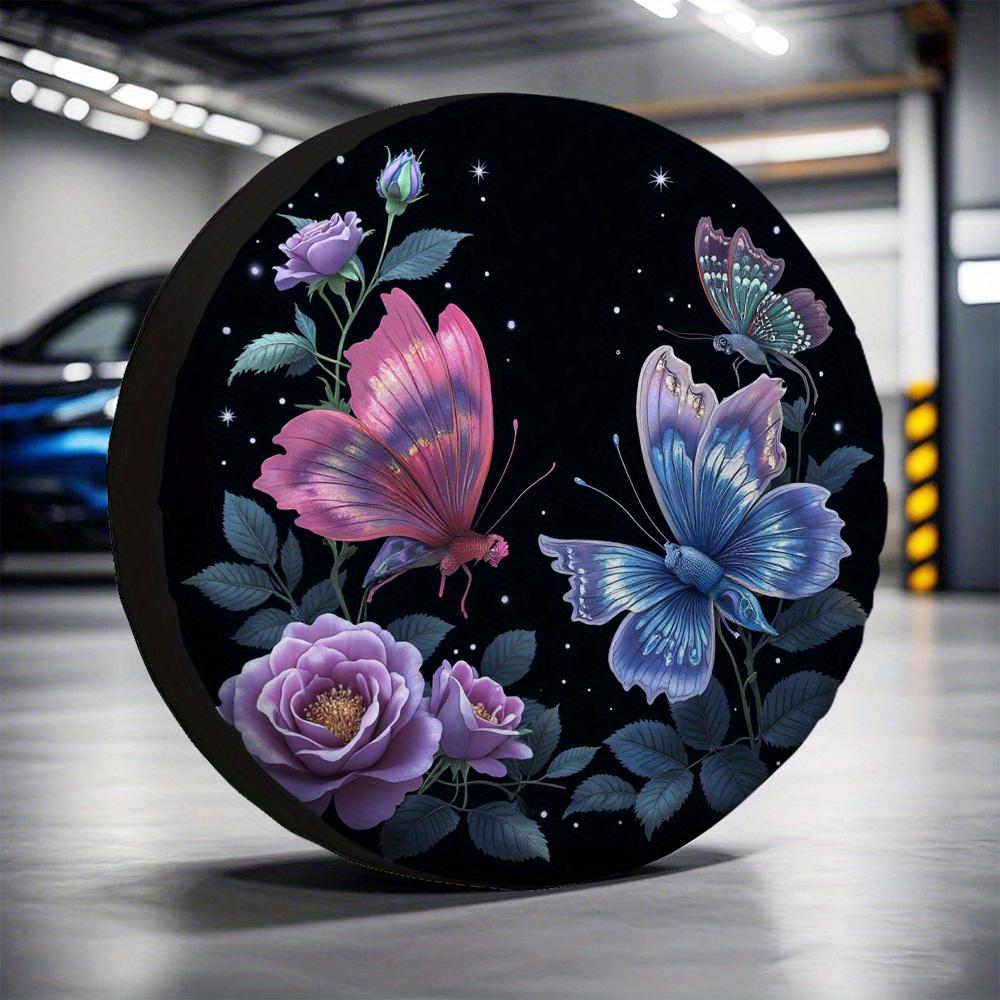 1pc Durable Tire Cover Butterfly 3 Versatile Fabric Without Electricity Versatile Perfect For Auto Accessories