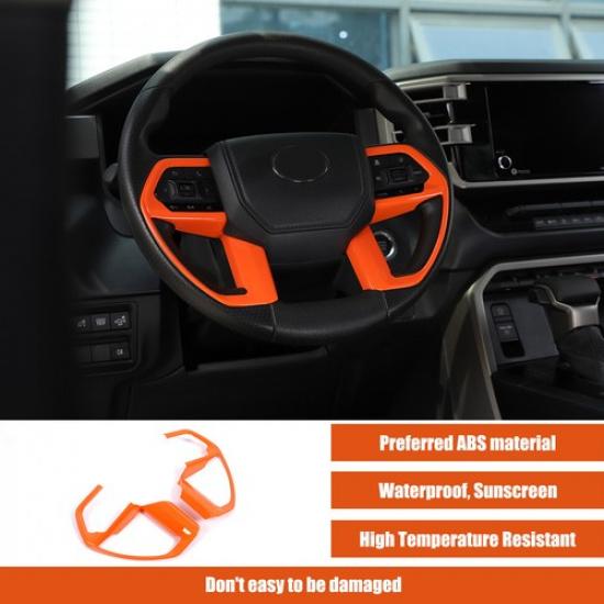 ABS Orange Steering Wheel Button Trim Cover for Toyota Tundra/Sequoia +