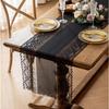Chemins de Table en Dentelle Tissu Rustique Bohème Nappe Romantique en Dentelle Design Rayé et Floral pour Décoration de Mariage Fête de Cuisine