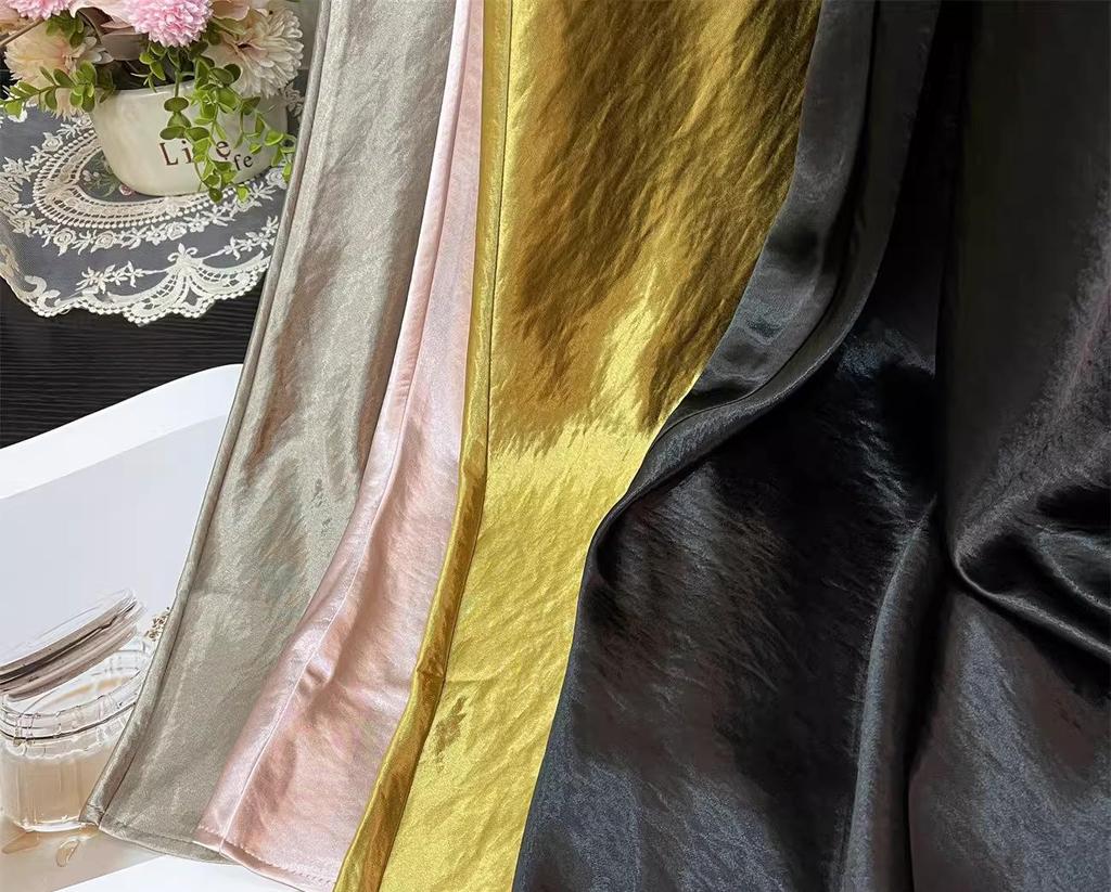 Chinese Style Black Acetate High-Waist Bodycon Fishtail Skirt, Bias Cut Drapey Silk Satin for Women