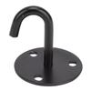 5 Pcs Black Pad Eye Plate Heavy Duty J Shaped Hook Practical Ceiling Mount Hanger  Yoga Swings