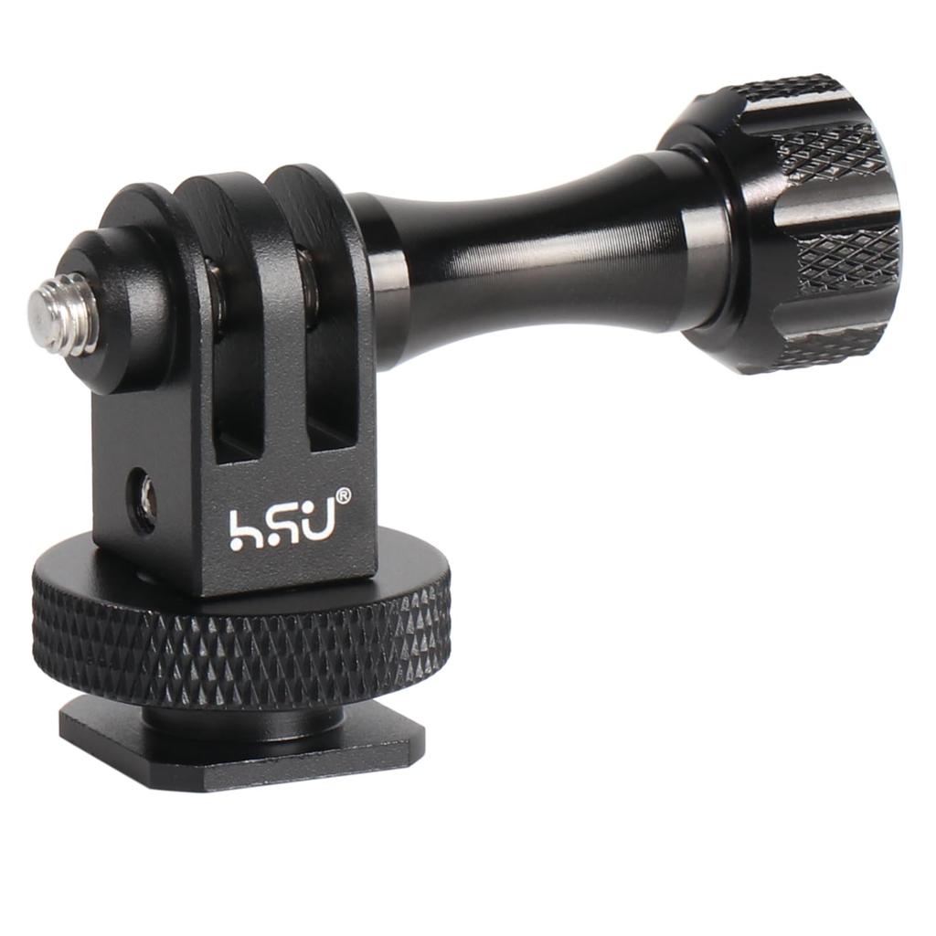 HSU Aluminum Hot Shoe Mount Adapter with Tripod Mount Compatible with GoPro Hero DJI Osmo 1/4" Hole, 13/12/11/10/9/8/7/6/5, Action, AKASO/Video