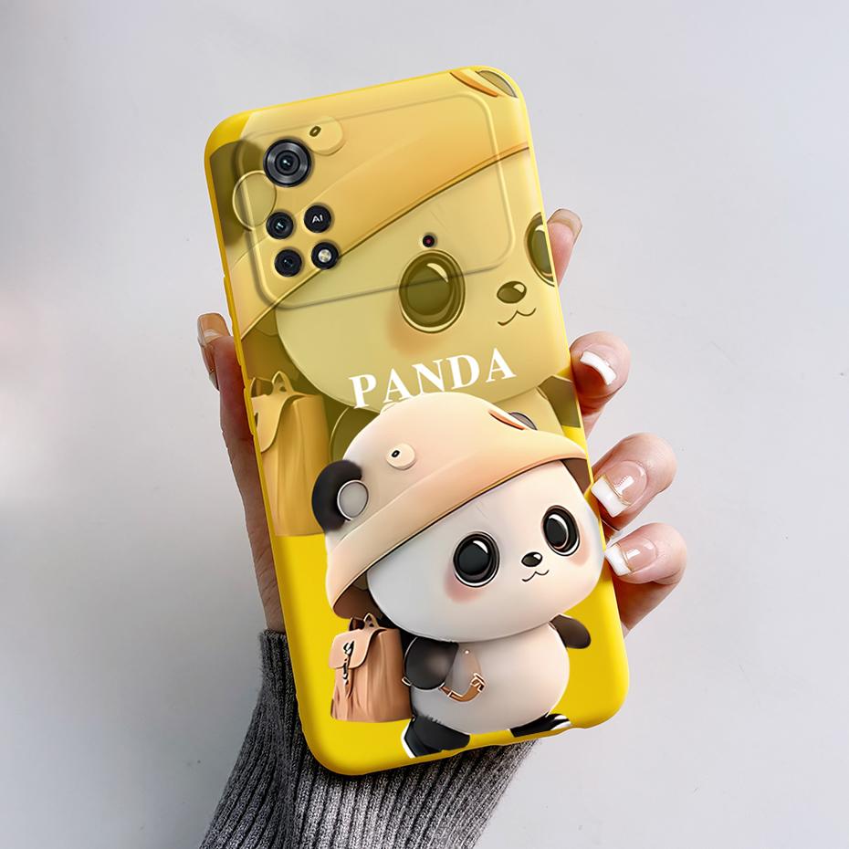 Case For Poco X4 Pro 5G Poco M4 Pro Cute Panda Back Cover Soft Silicone Matte Protective Funda For Xiaomi Poco X4 Pro Phone Case